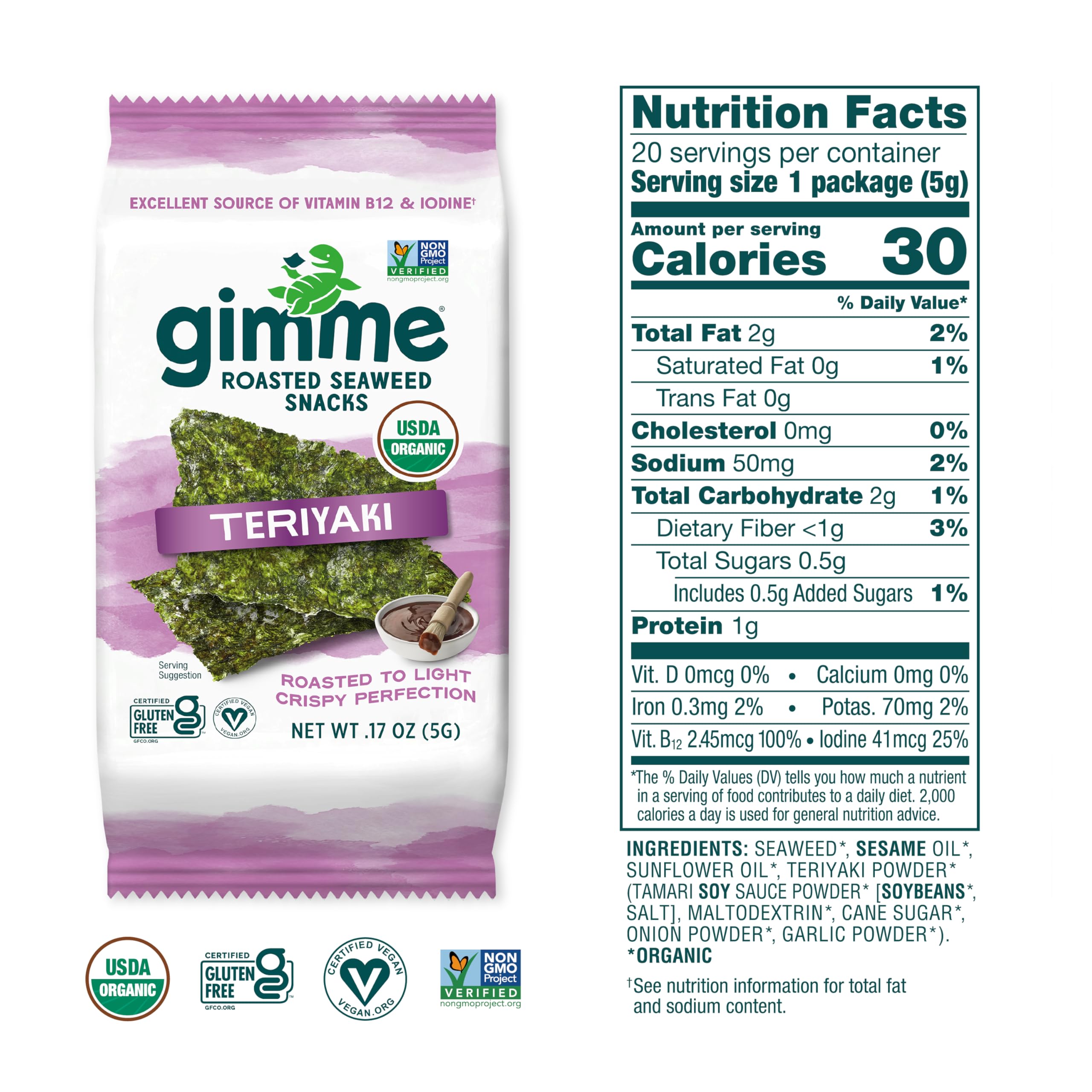 Cheap Gimme Organic Premium Roasted Seaweed Snacks