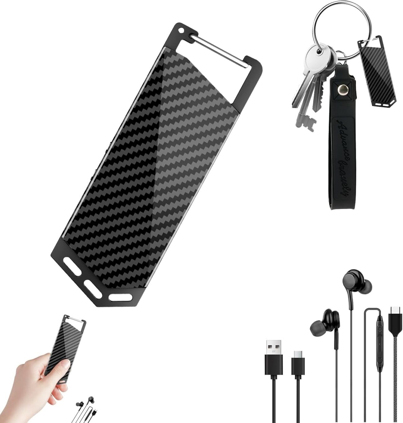 Best Price 2026 Type-C Digital Voice Recorder with Keychain