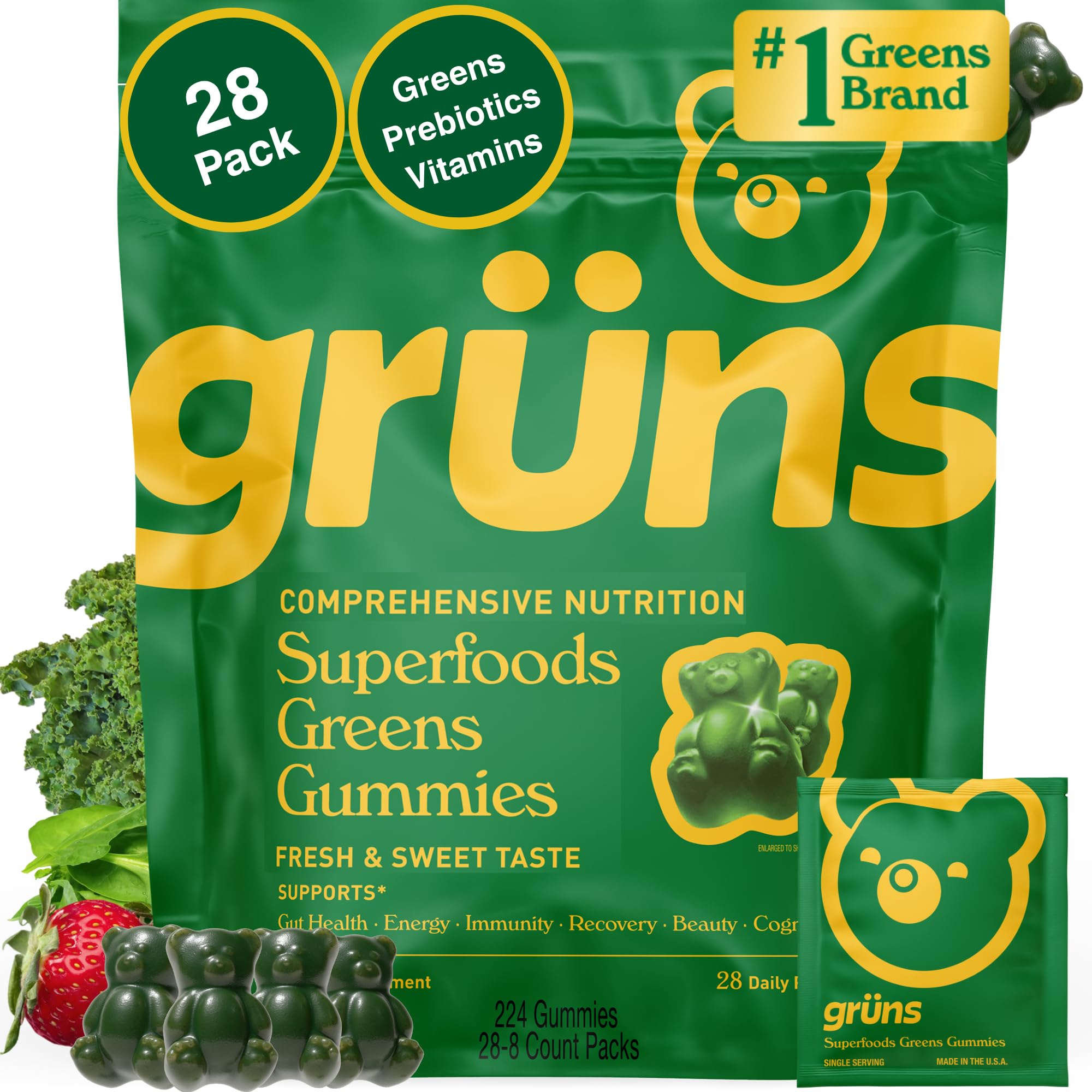 Best Price Gruns Adults Super Greens Multivitamin Gummies