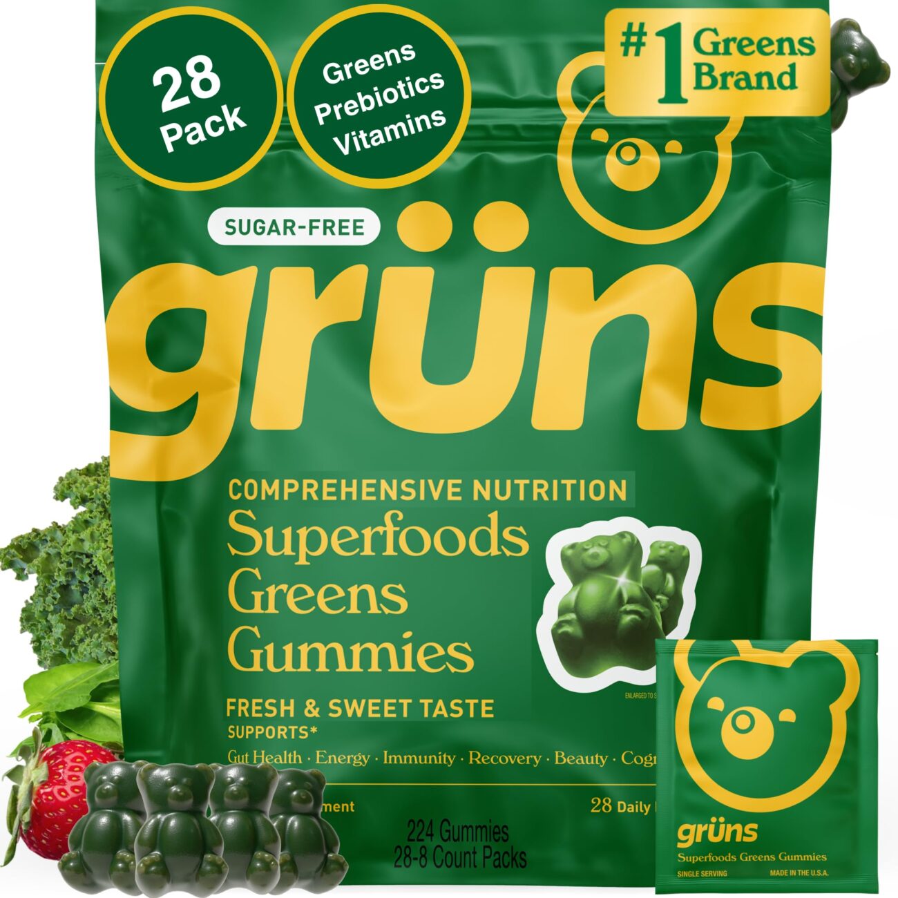Best Price Gruns Adults Super Greens Multivitamin Gummies