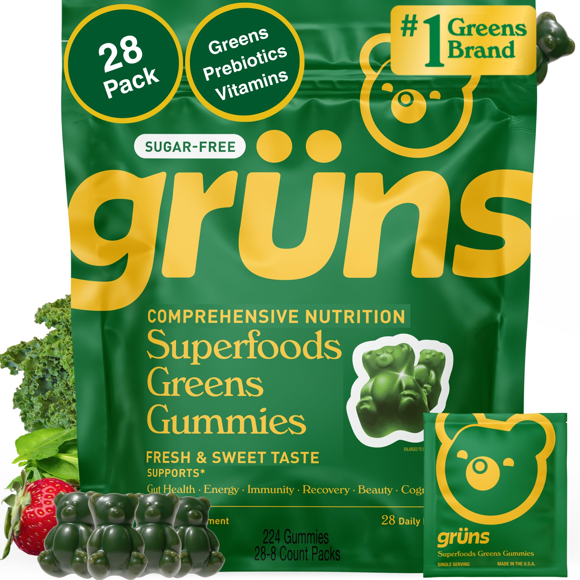 Best Price Gruns Adults Super Greens Multivitamin Gummies