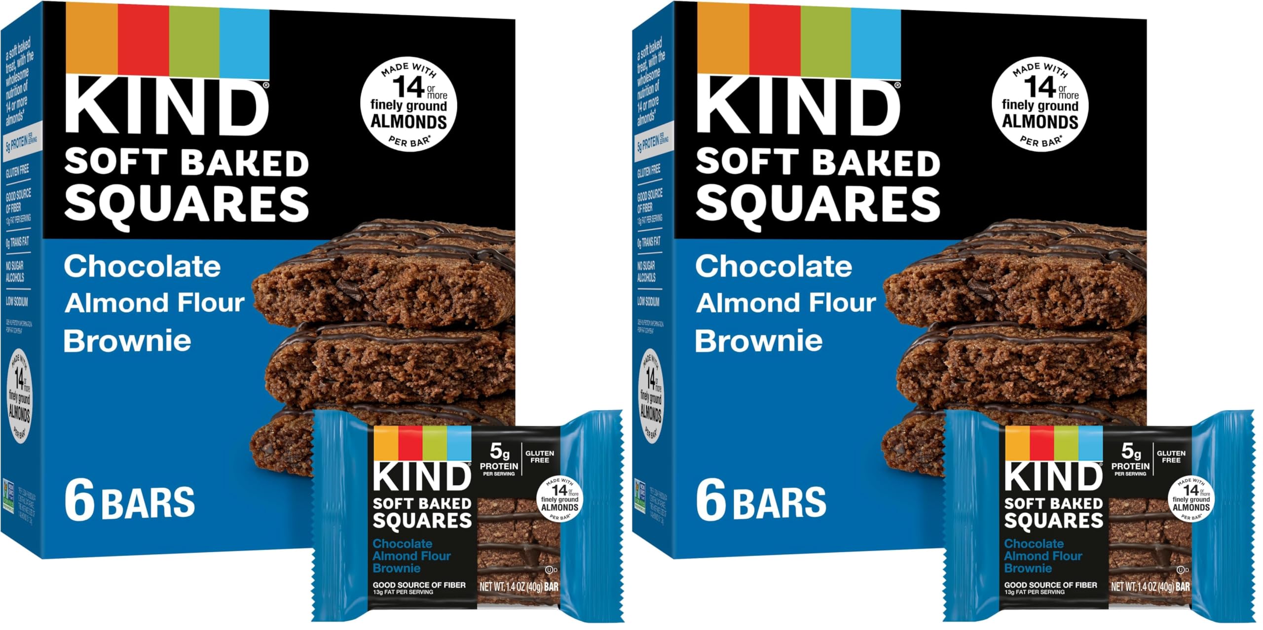 Best Price KIND Soft Baked Squares, Salted Caramel Almond Flour Blondies, Gluten Free Snack Bars, 5g Protein, 6 Pack