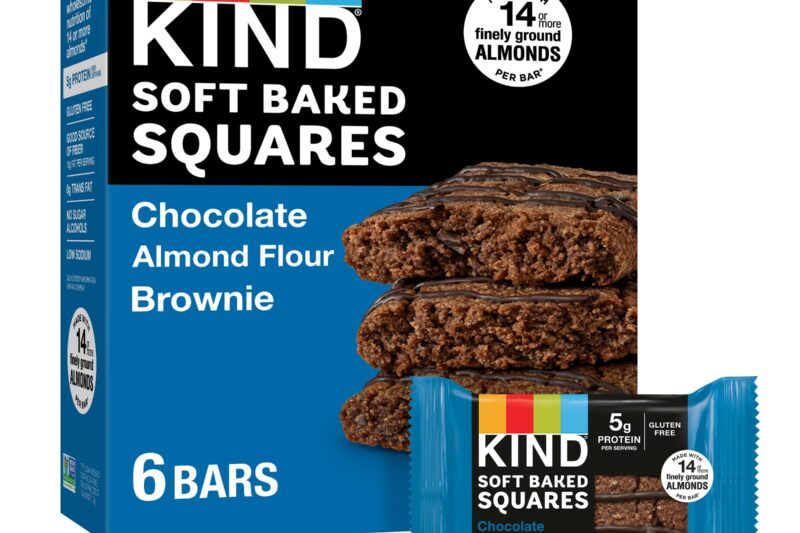 Best Price KIND Soft Baked Squares, Salted Caramel Almond Flour Blondies, Gluten Free Snack Bars, 5g Protein, 6 Pack