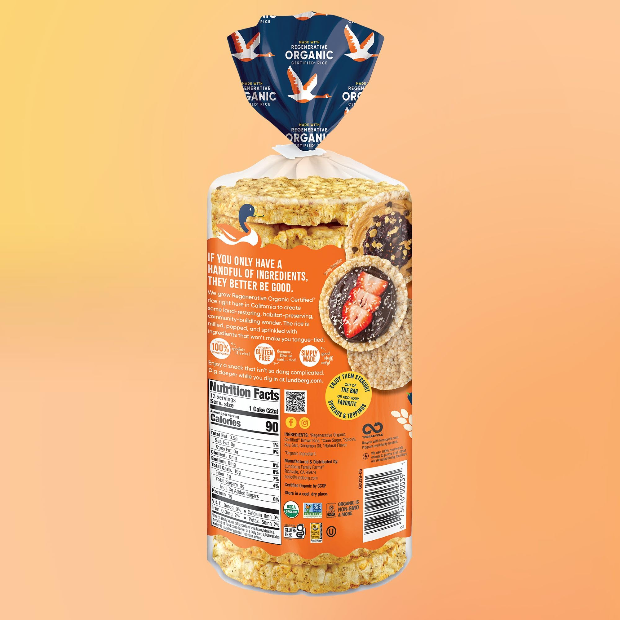 Best Price Lundberg Organic Cinnamon Toast Whole Grain Rice Cakes