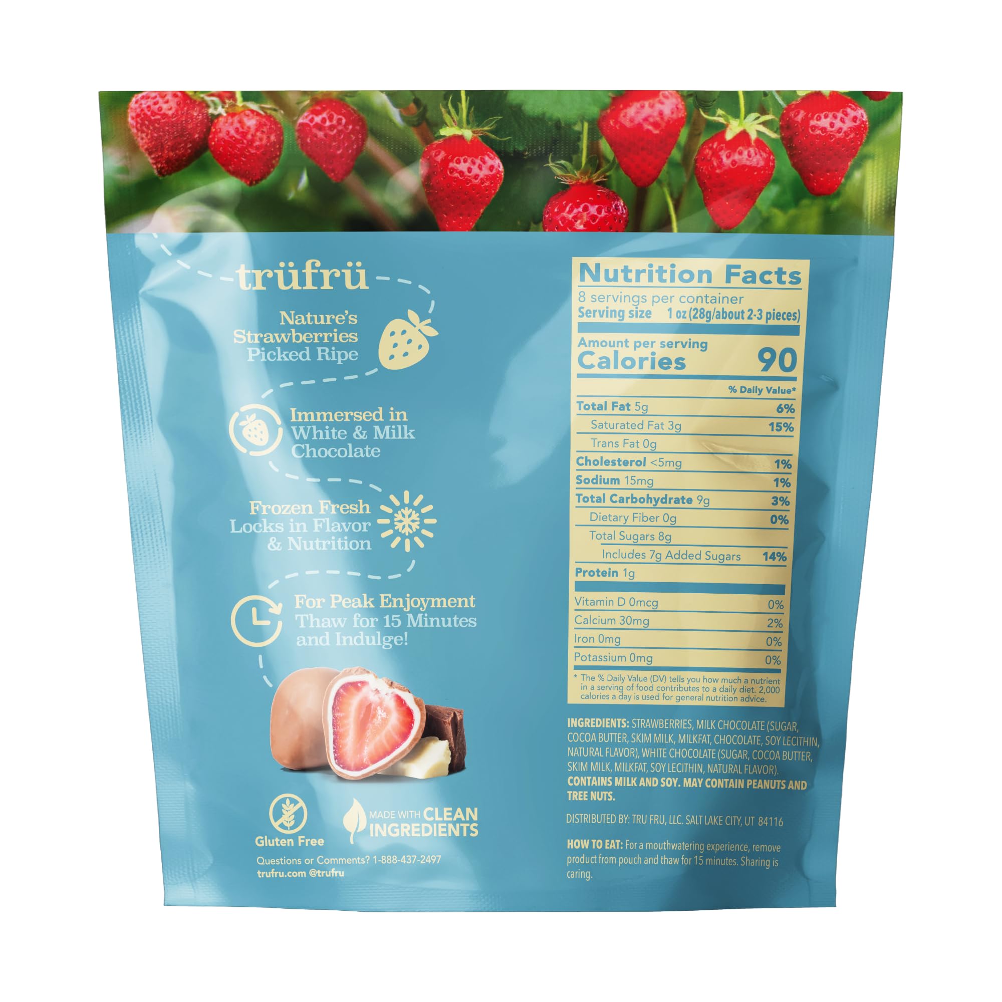 Best Price Tru Fru Nature’s Strawberries Hyper-Chilled in White and Milk Chocolate, 8 oz Bag