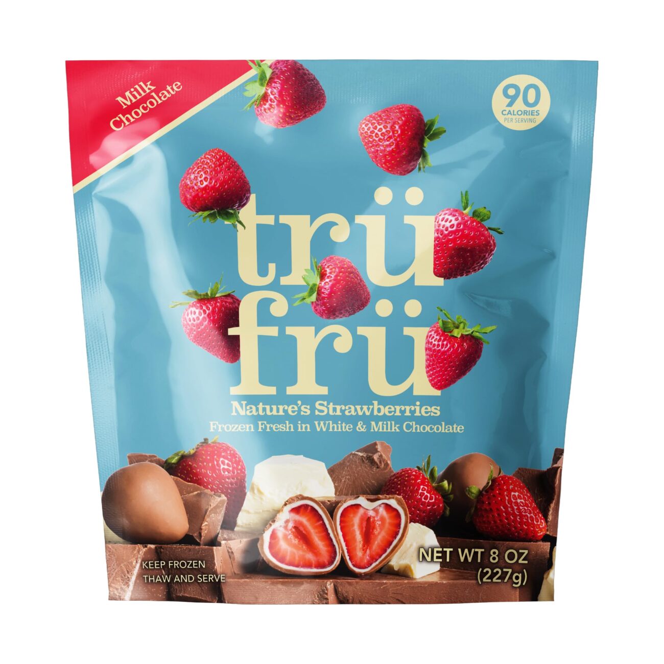 Best Price Tru Fru Nature’s Strawberries Hyper-Chilled in White and Milk Chocolate, 8 oz Bag