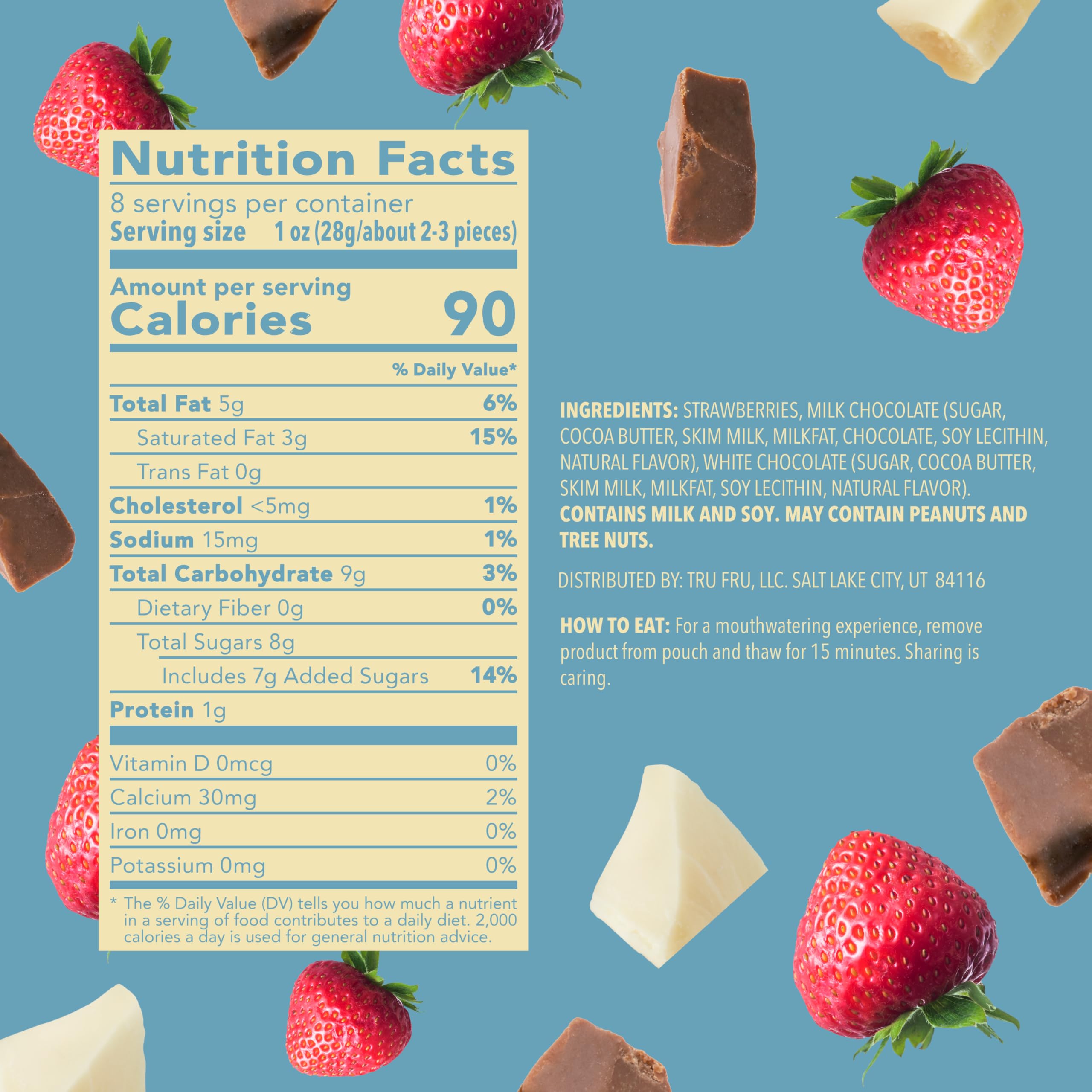 Best Price Tru Fru Nature’s Strawberries Hyper-Chilled in White and Milk Chocolate, 8 oz Bag