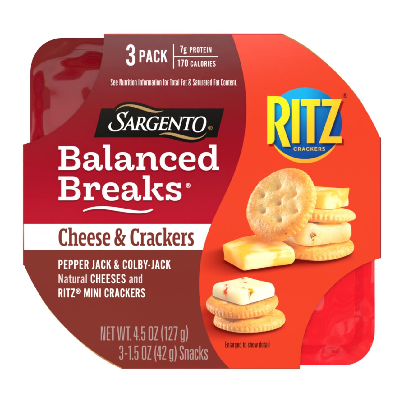 Best Price Sargento Balanced Breaks Cheese & Crackers Snack Kit, Pepper Jack & Colby-Jack Cheese with RITZ Mini Original Crackers, 3-Pack