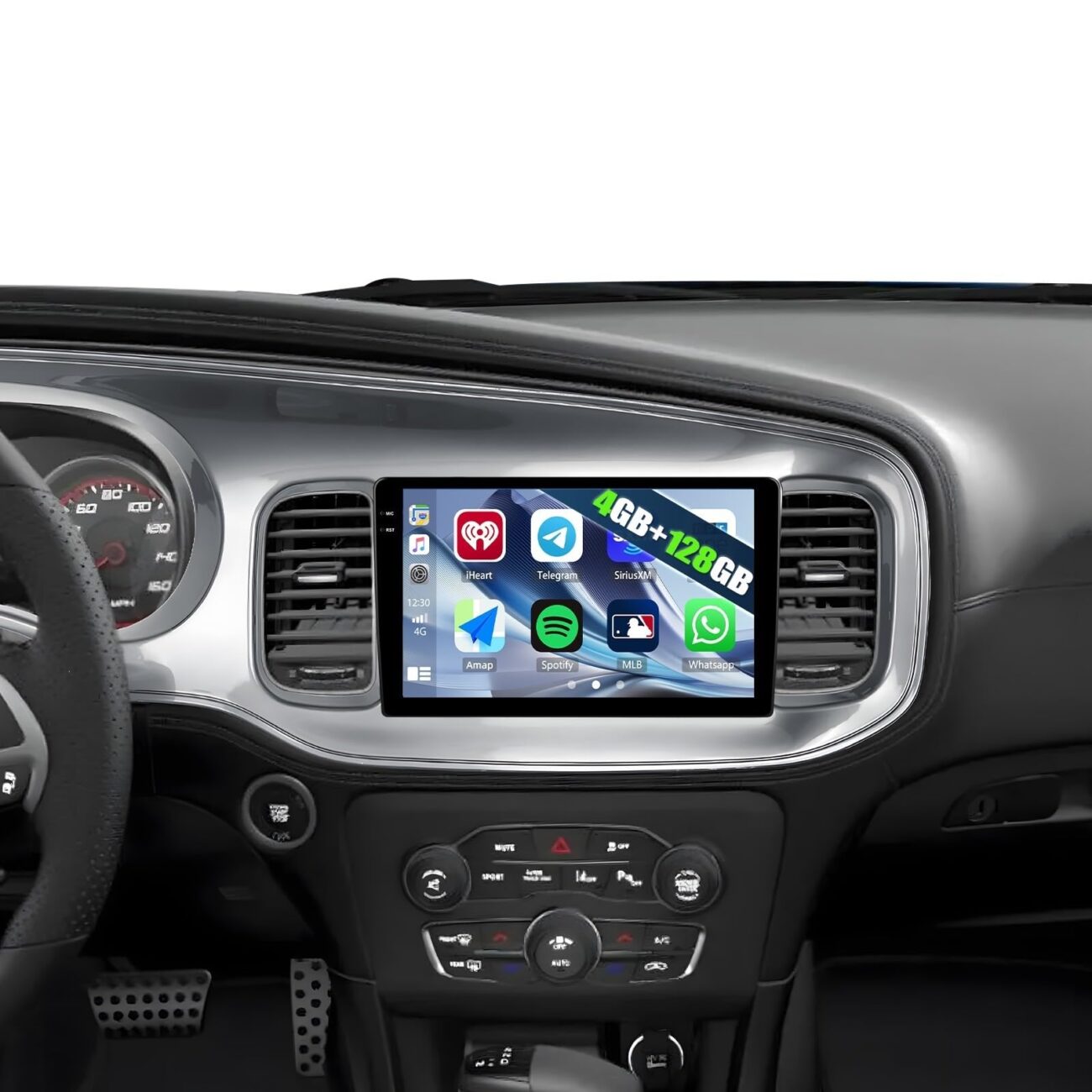 Cheap CAMECHO 9" Android 15 Car Stereo for Dodge Charger 2011-2014, 4G+64G, InCell 1280x720 Touch Screen, CarPlay/Android Auto, Bluetooth, GPS, WiFi