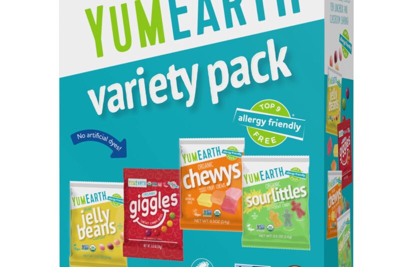 Top Rated YumEarth Organic Variety Box – Jelly Beans, Giggles, Chewys, Sour Littles – Top 9 Allergen Free, No Artificial Dyes, Non-GMO, Gluten Free, Vegan, Individually Wrapped