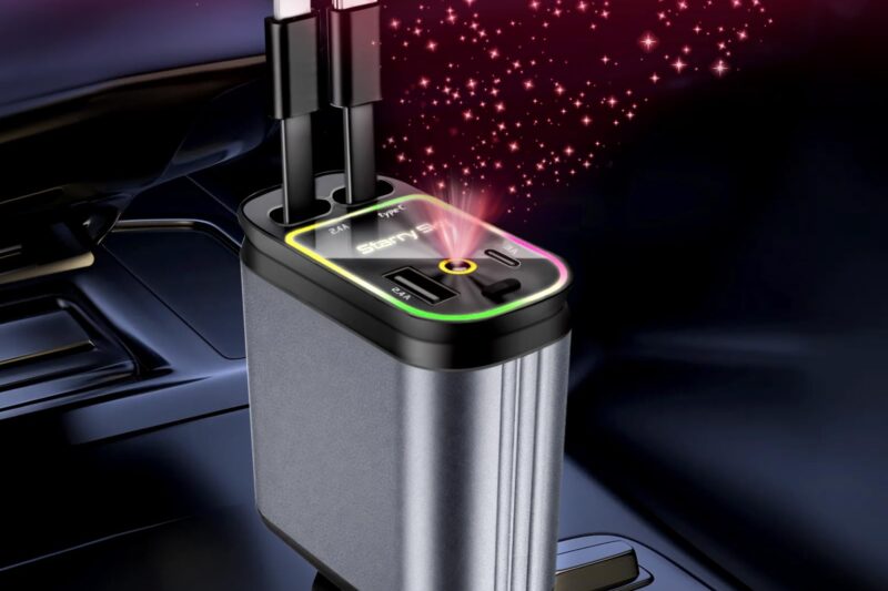 “Best Price BERTHALESS 4-in-1 Retractable Fast Car Charger with USB-C & USB-A, Compatible with iPhone 17/16/15/14/13/12/11, Galaxy, Pixel – Essential Car Access