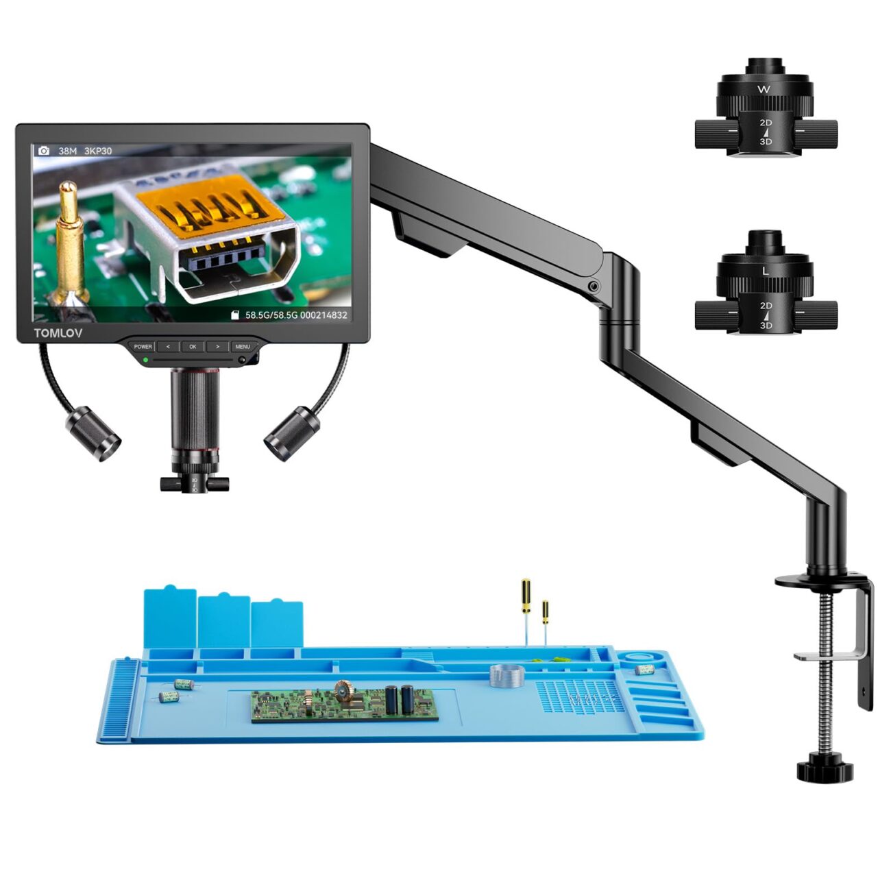 "Best Price TOMLOV 3D Digital Soldering Microscope"