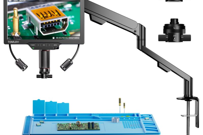 “Best Price TOMLOV 3D Digital Soldering Microscope”