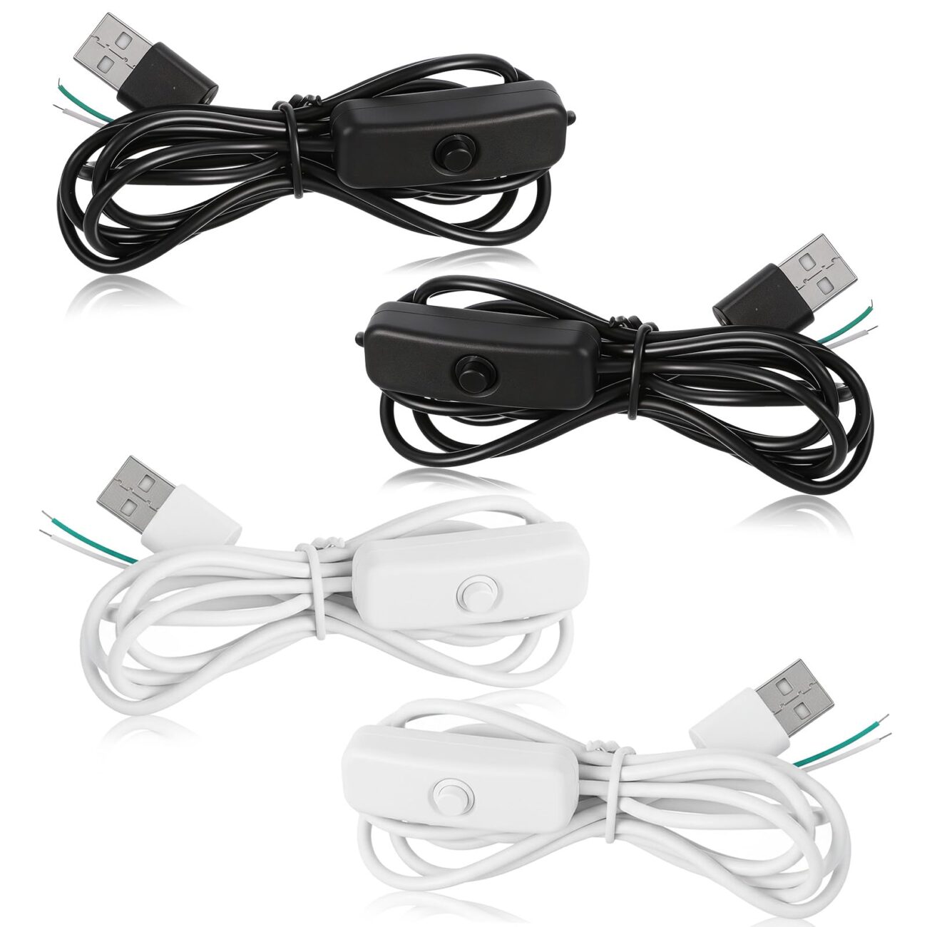 "Top Rated Bruislard 4-Pack USB Extension Cables with On/Off Switch"