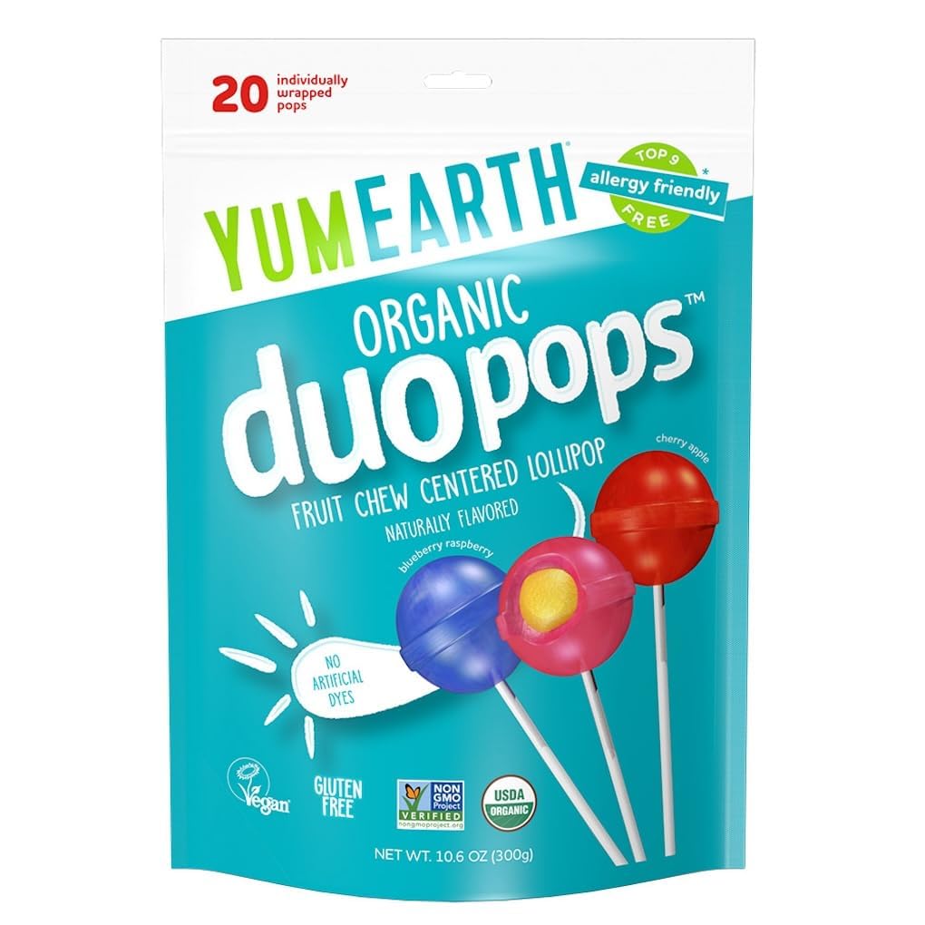 Top Rated YumEarth Organic Duo Pops, Fruit Chew Center Lollipops