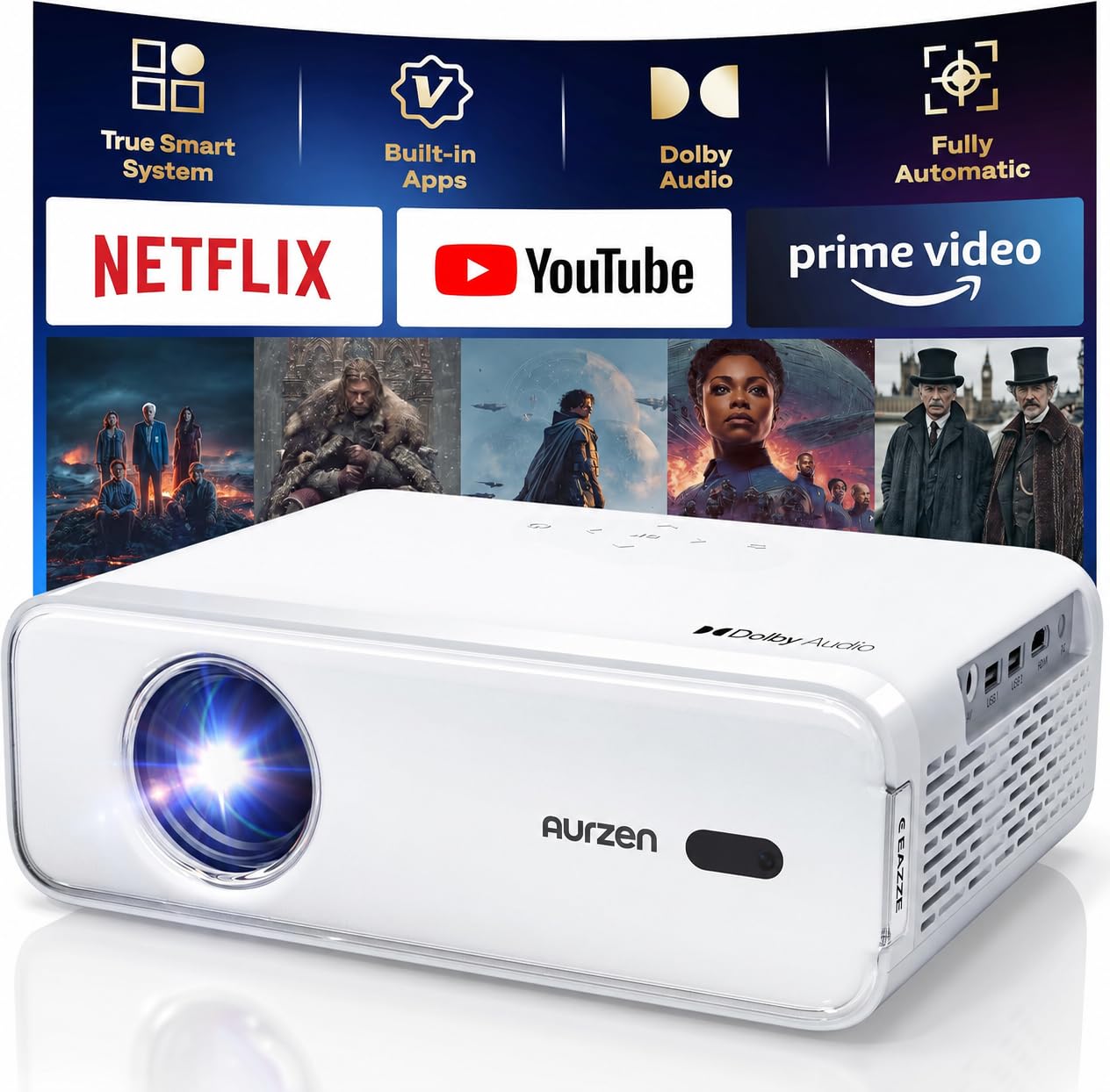 Best Price Aurzen Roku TV Smart Projector