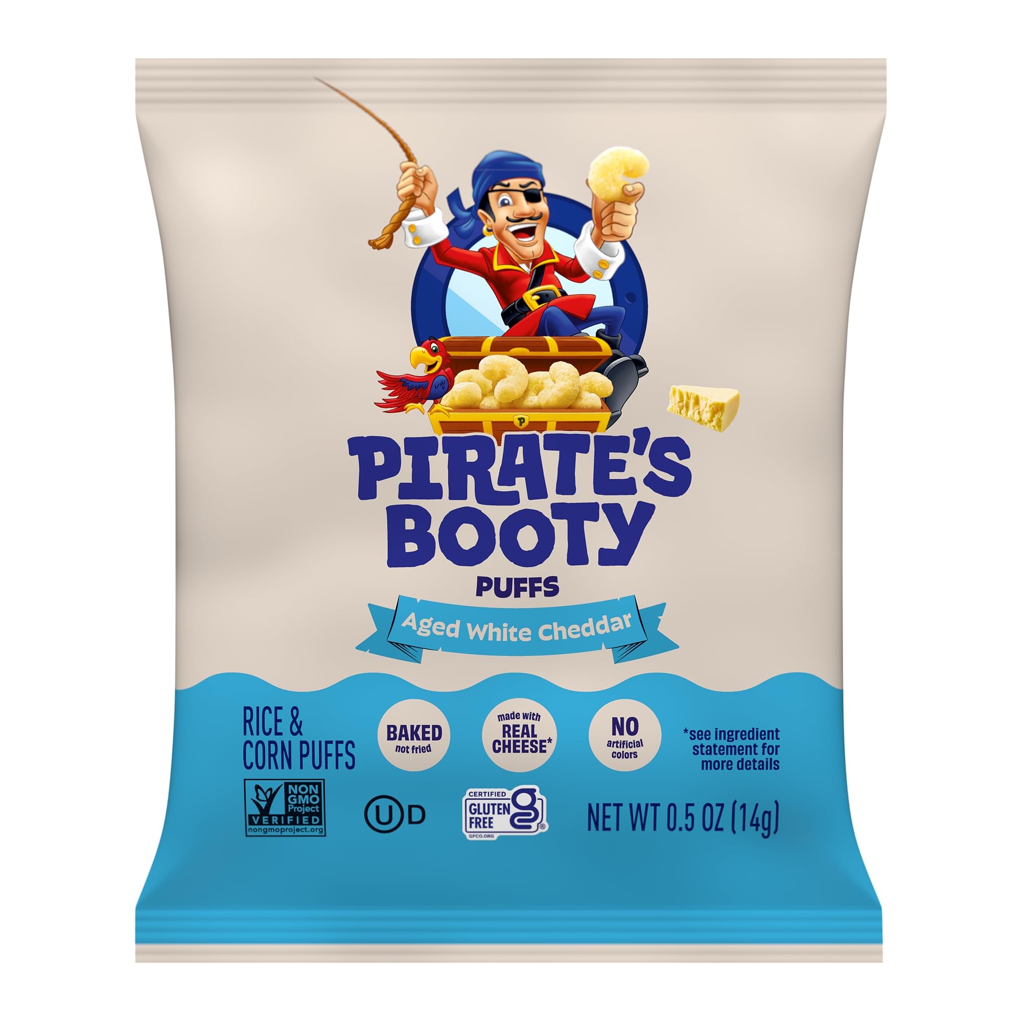 Best Price Pirate's Booty White Cheddar & Cheddar Puffs, Gluten Free Variety Pack, 18 Bags | Peanut & Tree Nut Free Kids Snacks, Aged White Cheddar & Cheddar Blast Cheese Puffs