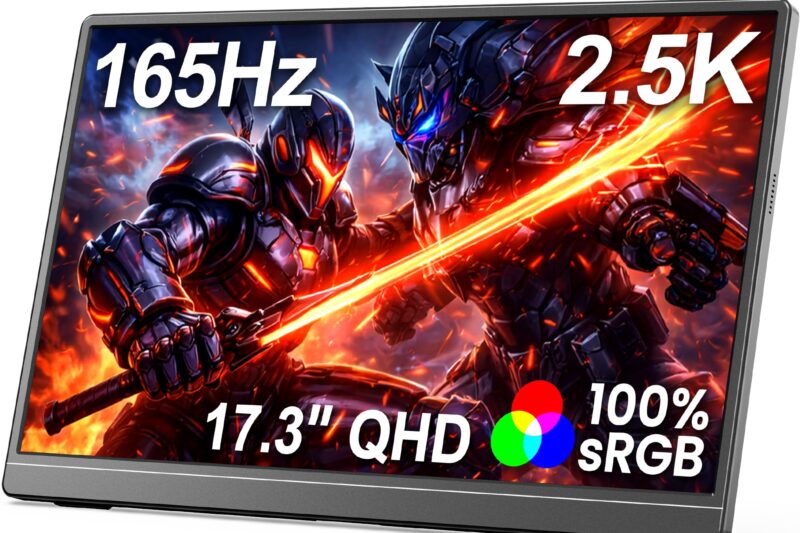 “Buy MNN 15.6” FHD 1080P Portable Monitor, 60Hz Ultra-Slim IPS Display with USB-C, HDMI, Smart Cover & Speakers, HDR Plug & Play External Monitor for Laptop, PC, Phone,