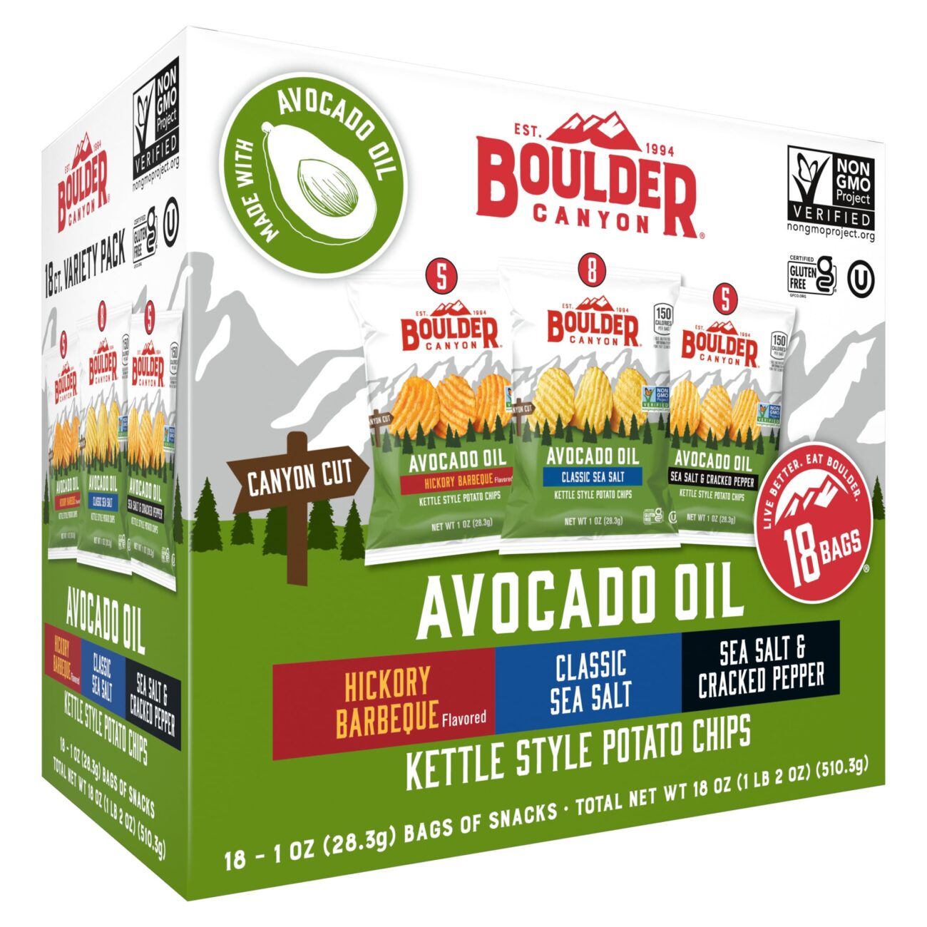 Cheap Boulder Canyon Avocado Oil Potato Chips Variety Pack