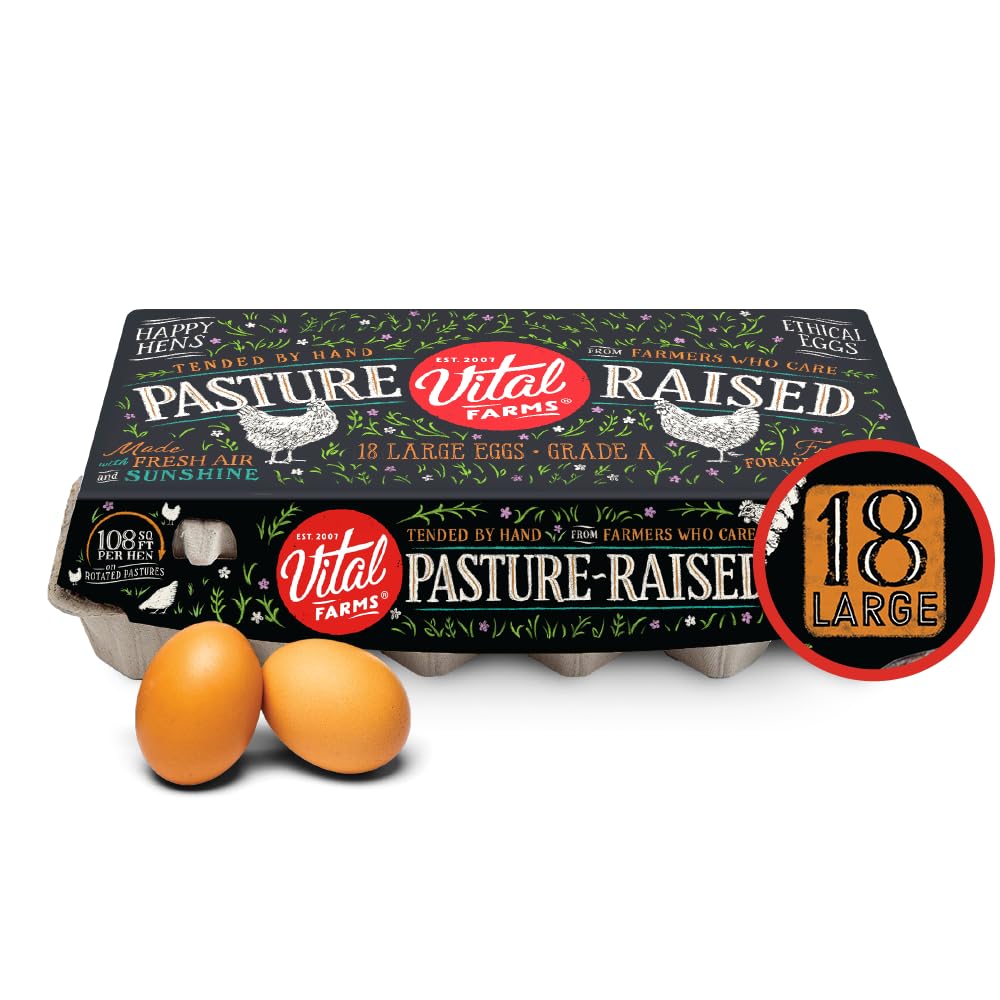 Cheap Vital Farms Pasture-Raised Large Eggs, 18 Count