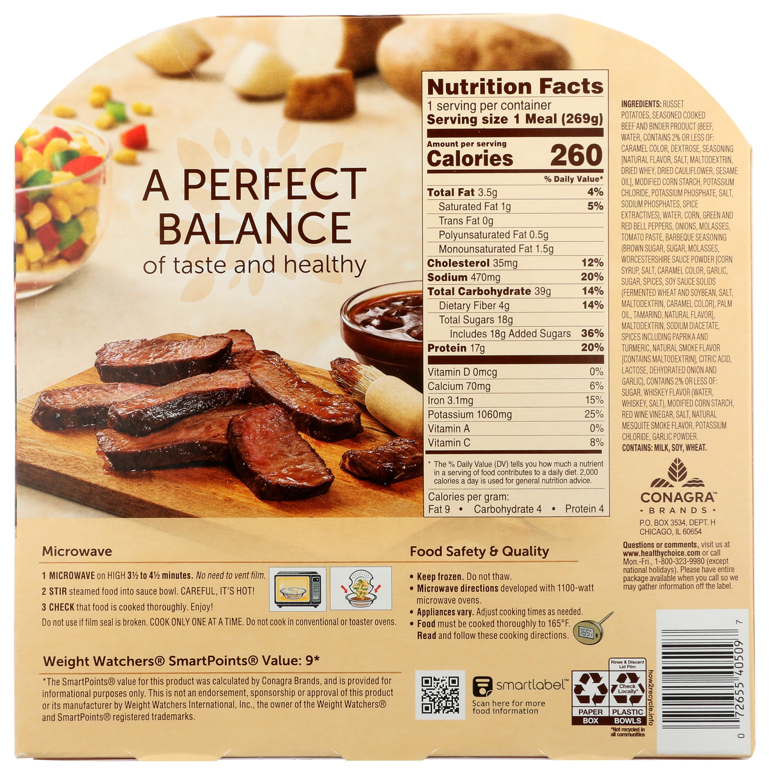 Discount Healthy Choice Café Steamers BBQ Seasoned Steak & Potatoes Frozen Meal