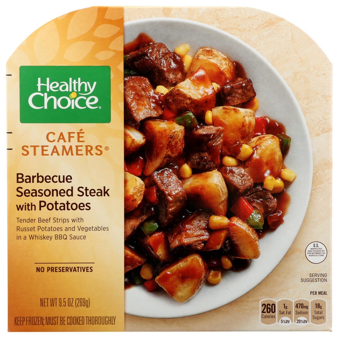 Discount Healthy Choice Café Steamers BBQ Seasoned Steak & Potatoes Frozen Meal