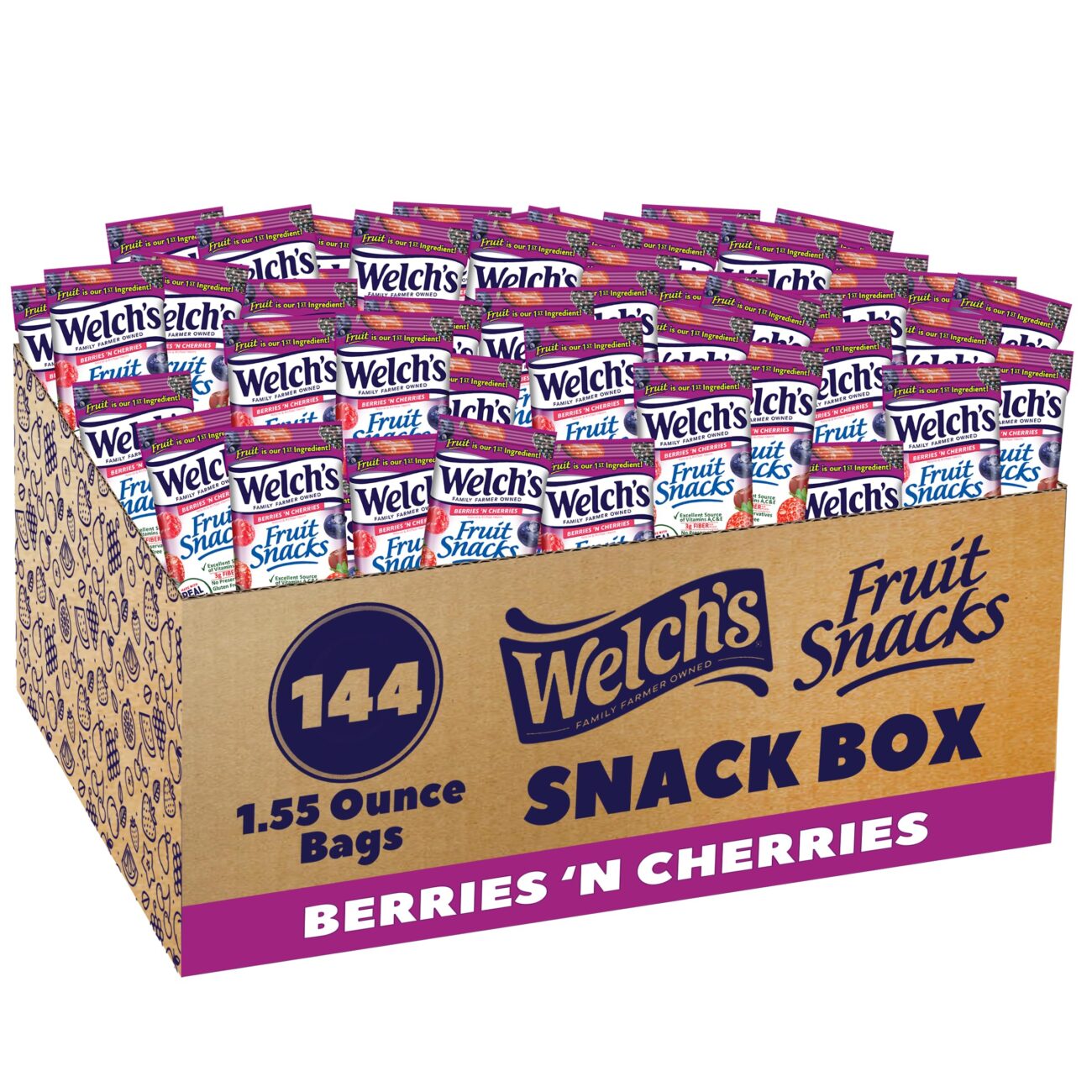 Welch's Mixed Fruit Fruit Snacks, 0.8 oz Individual Bags, Bulk Pack of 40 - Top Rated