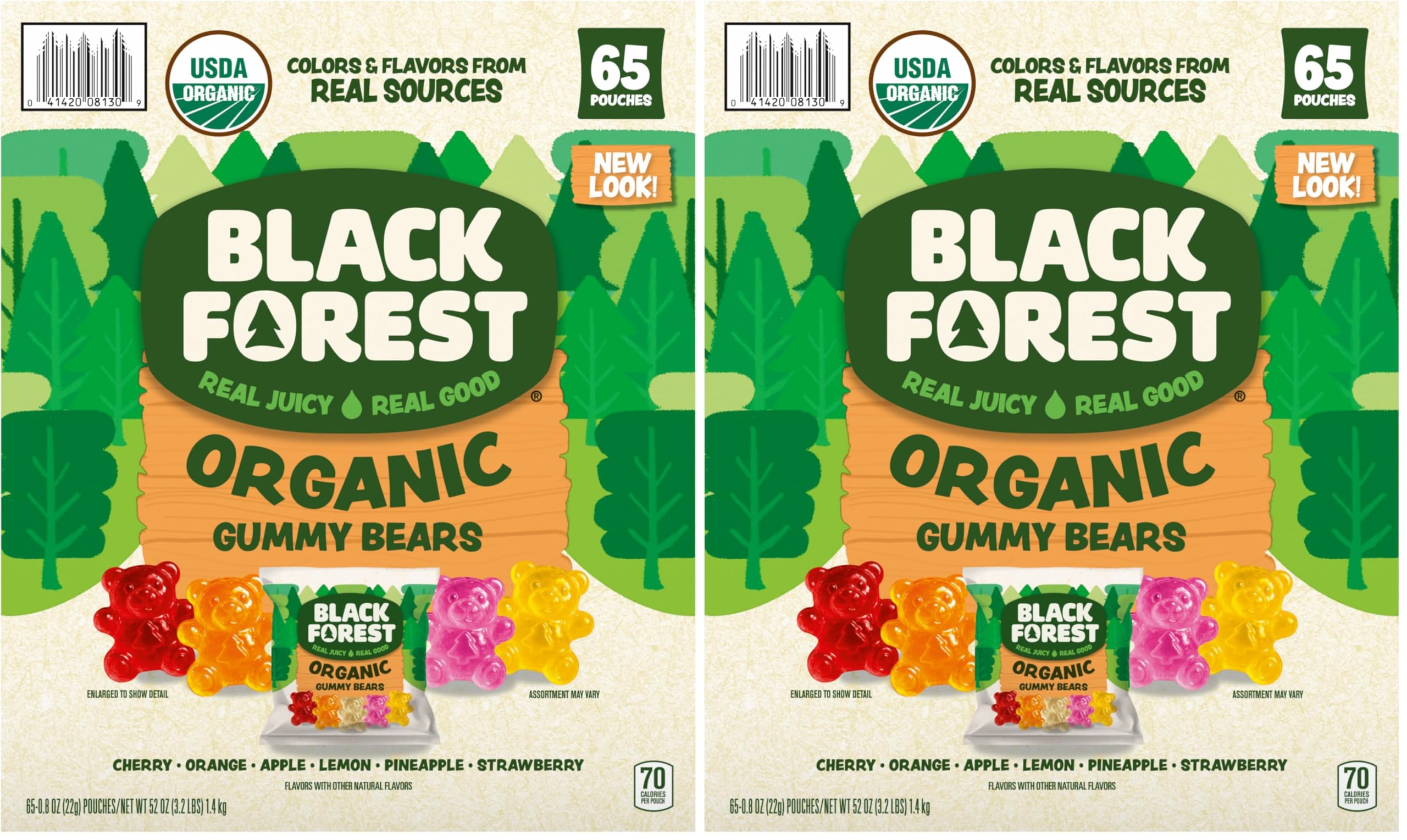 Best Price Black Forest USDA Organic Gummy Bears - 65 Pouches - 0.8 Oz Each