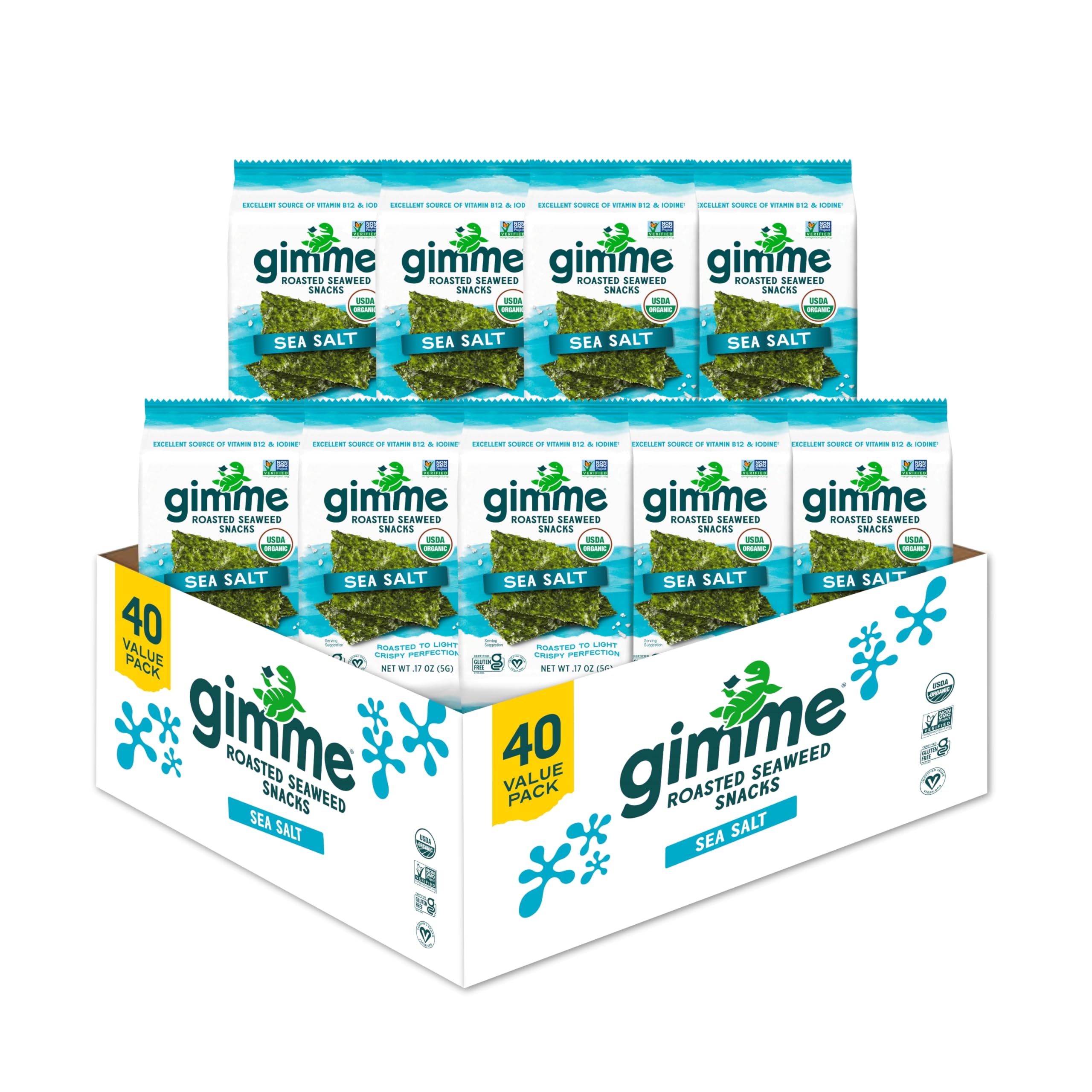 Best Price Gimme 20-Count CT Organic Seaweed Snacks, Sea Salt & Avocado Oil, 4.5g