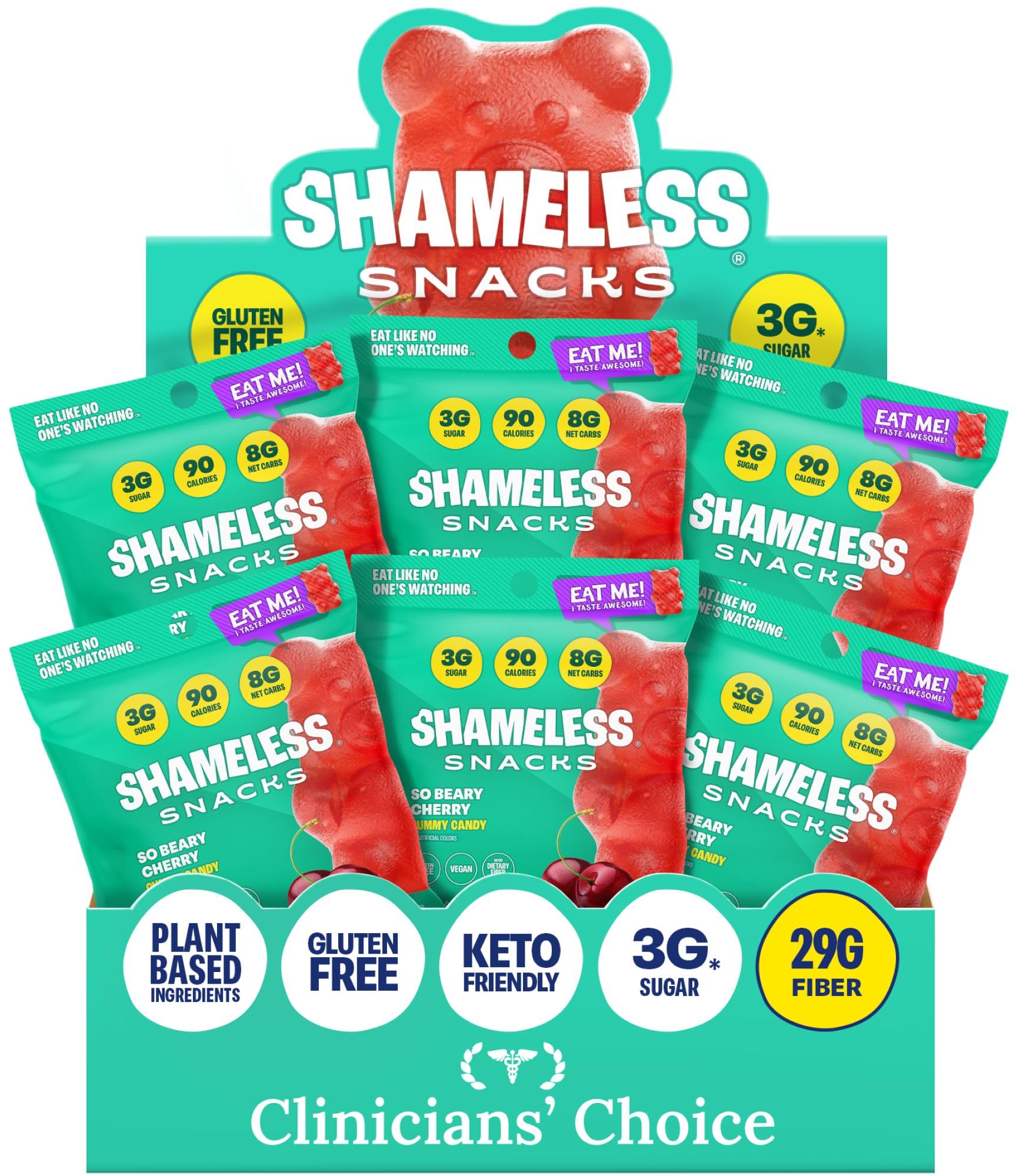 Best Price Shameless Snacks Sour Candy & Fruit Snacks Variety Pack – Keto Gummy Worms & Bears, Bulk, 3g Sugar, Gluten Free, Vegan, for Kids & Adults