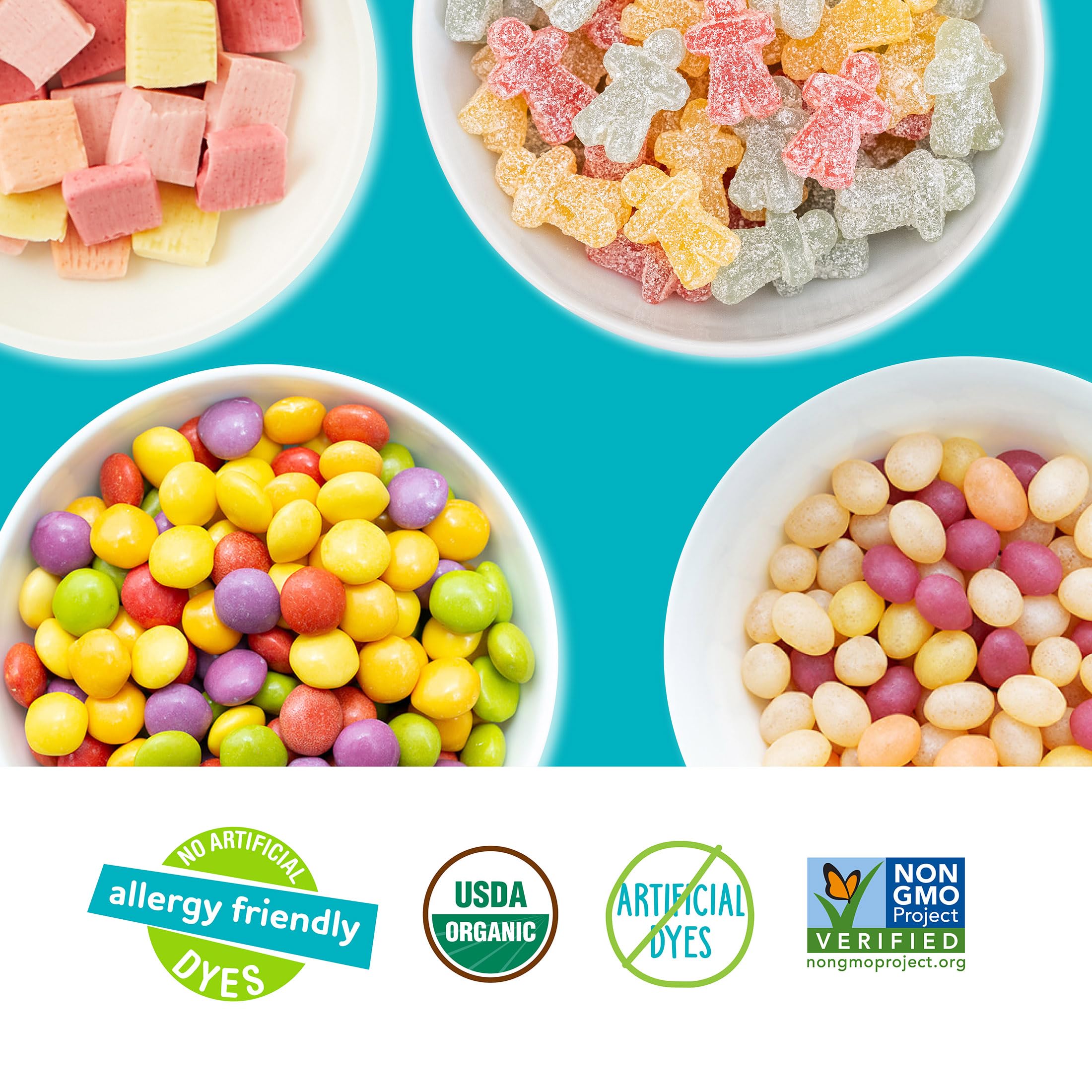 Best YumEarth Organic Variety Pack - Jelly Beans, Giggles, Chewys, Sour Littles - Allergy Friendly (Top 9 Allergen Free), No Artificial Dyes, Non-GMO, Gluten Free, Vegan - Ind