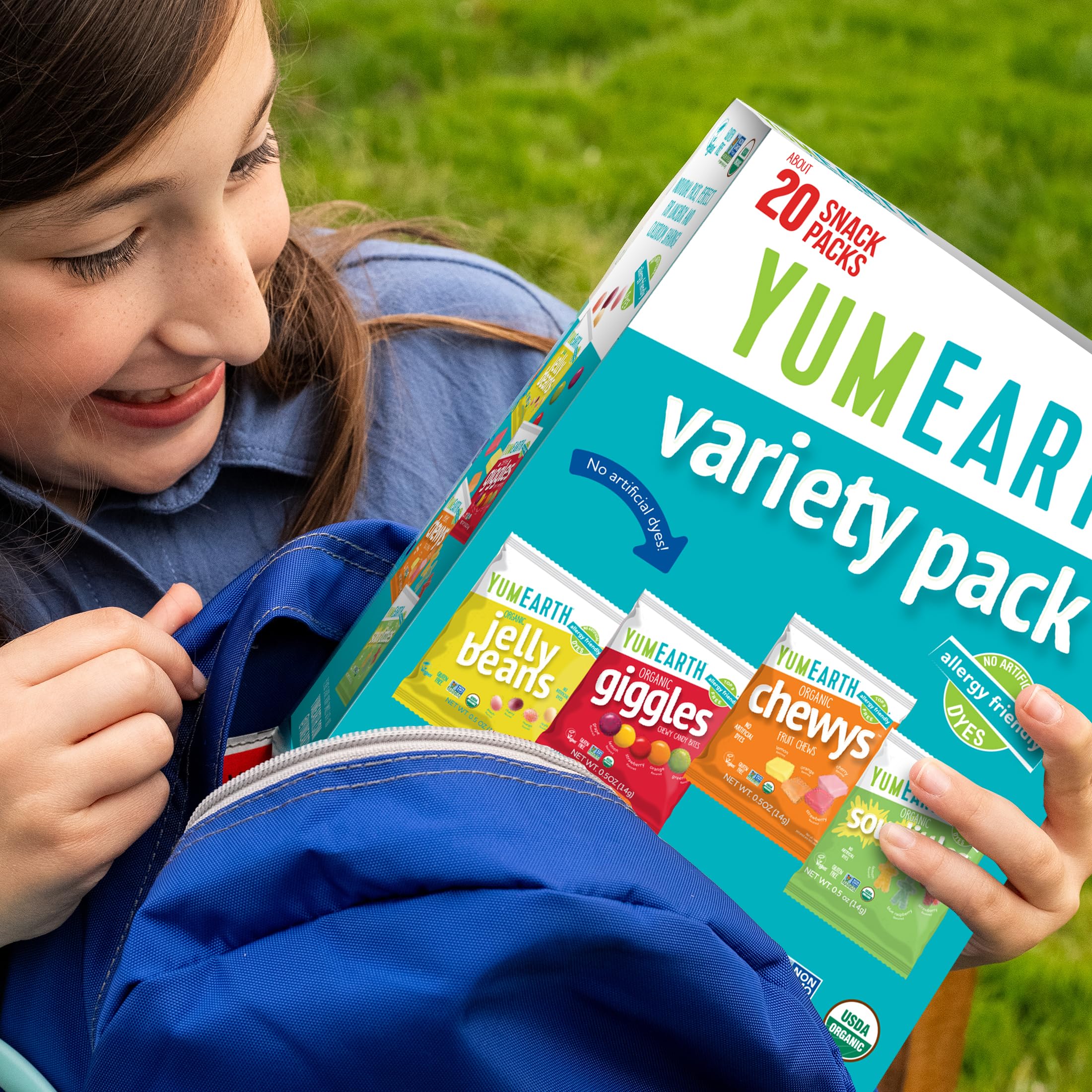 Best YumEarth Organic Variety Pack - Jelly Beans, Giggles, Chewys, Sour Littles - Allergy Friendly (Top 9 Allergen Free), No Artificial Dyes, Non-GMO, Gluten Free, Vegan - Ind