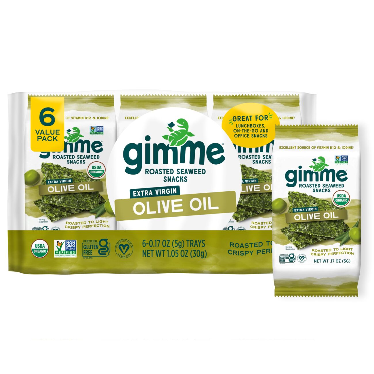 "Top Rated 6-Pack CT Sea Salt & Avocado Oil Organic Seaweed Snacks"