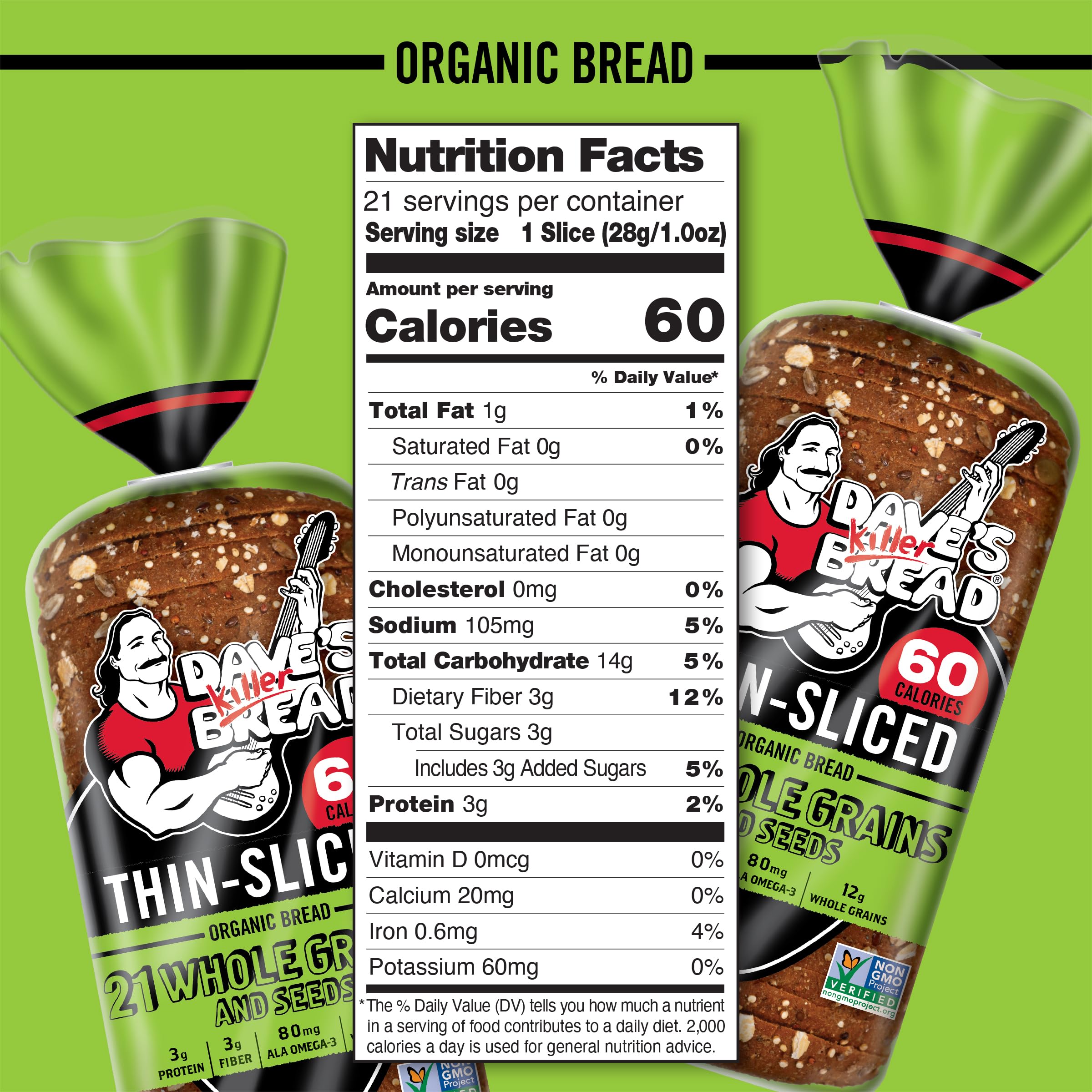 Top Rated Dave's Killer Bread 21 Whole Grains & Seeds Thin-Sliced Organic Whole Grain Bread, 20.5 oz Loaf